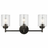 Kichler Winslow 21.5 Vanity Light in Olde Bronze, 3-Light Transitional Bathroom Light with Clear Seeded Glass. (21.5 W x 9.25 H)