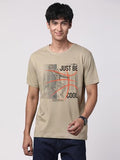 Adro Men'S Graphic Printed 100% Cotton T-Shirt - Regular Fit, Printed T-Shirts For Men (Rn24-Bcl-Be_Beige_L)