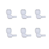 EZRODI White Push to Connect Plug In Elbow (6, Tube OD 3/8 in. to Stem OD 1/4 in.) Copper White