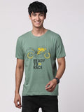 Adro Men'S Biker Design Printed 100% Cotton T-Shirt - Regular Fit, Printed T-Shirts For Men (Rn24-Ktm-Pt_Pista_L)