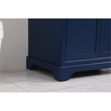 Elegant Decor Americana 30 Solid Wood And Metal Single Bathroom Vanity In Blue