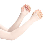 Xjarvis Men & Women Uv Protection Hand Sleeves With Thumb Hole Arm Sleeves For Unisex Sun Protection Sleeves For Running Cricket Hand Cover For Bike Riding Pack Of 1 (Skin),1 Pair- Skin Color,,B0C8MW4KBF