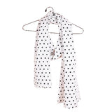 Deepnyra Living Style Cotton Scarf For Women And Girls With Tussles Blue White Leaf Floral Printed (Blue White)