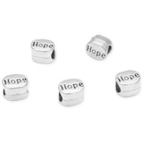 40pcs Hope Bead Large Hole Beads (4.5mm Hole) Antique Silver