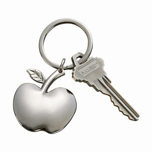 Creative Gifts International 002499 3 In Bright Apple Shaped Key Chain&#44 Nickel Plated - Silver