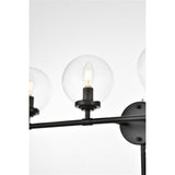 Living District Ingrid 4-Light Iron & Glass Bath Sconce In Black And Clear