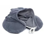 Drumstone Neck Pillow Hoodie Travel Pillow With Attached Hood Soft Memory Foam Neck Support Pillow For Airplane Car Train Bus Tr