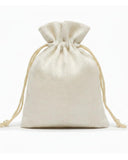 SafeMyles Cream White Linen Jute Pouch | 10x15 cm | Pack of 10 | Drawstring Gift Bags for Party Favors, Wedding Return Gifts, Gi