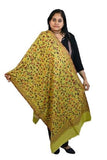Sprha Women Stole Embroidered Wool Green Stole 2310