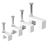 Jadaol Cable Clips with Nails, 400 Pack Cord Wire Clips (5mm 6mm 8mm 10mm), Nail-in Flat Cable Tacks for Ethernet Cable, Coaxial