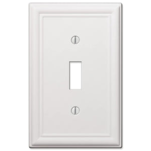 Amerelle 149Tw Chelsea Wallplate, 1 Toggle, Steel, White, 1-Pack