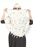 Kitdao Fashionable Cotton HandPrinted Scarf For Women Soft, Breathable, And Lightweight Wrap For Casual, Travel,Bike Riding