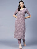 Anni Designer Women'S Cotton Blend Printed Straight Kurta With Pant Pack Of 2 (Combo-Batakli-Kidya_Multicolor_Xx-Large),Multicolour,2XL,Cotton Blend,ANNI DESIGNER Women's Cotton Blend Printed Straight Kurta with Pant Pack Of 2 (Combo-Batakli-Kidya),