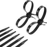 Boao 20 Pcs 35.4'' Zip Ties Cable Disposable Heavy Duty Tie Double Police Locking Flex Plastic Nylon Tie Restraints, Black (0.5 