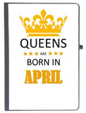 Udnag Ruled Notebook Diary Birthday | Queens Are Born In April, [A5 80Pages 80Gsm]