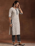 Libas Women'S Pure Cotton Kurta Set (366270R Off White L