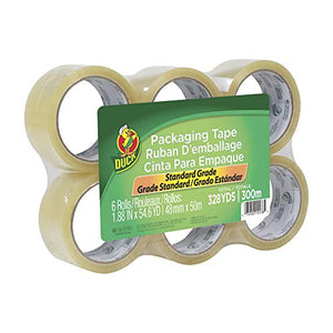 Duck Brand Standard Packaging Tape Refill, 6 Rolls, 1.88 Inch X 54.6 Yard, Clear (1362513)