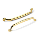 CABDM 10 Pack 8 inch Hole Center Polished Brass Cabinet Pulls - Heavy Duty Solid Drawer Hardware Handles Kitchen Vanity Bathroom