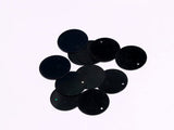 The Design Cart Black One Hole Circular Plastic Sequins, 250 Grams, 2 cm Sequins for Embroidery Work, Jewellery Making, Designin