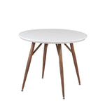 43 Round White Glossy Dining Table