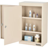 Global Industrial Large Narcotics Cabinet Double Door/Double Lock 18W X 10D X 30H Beige