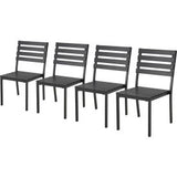 Global Industrial Stackable Outdoor Dining Armless Chair Black 4 Pack