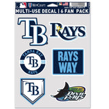 Tampa Bay Rays Decal Multi Use Fan 6 Pack
