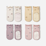New- Little Wonder Things- Organic- 4 Pairs of Stay-On Baby & Toddler Non-Slip Socks