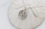 Round Miraculous Medal in 925 Sterling Silver