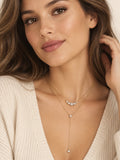 Gold Filled Diamond Bezel Lariat Necklace
