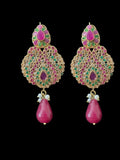 BR463 Deepa multicolor bridal cz necklace set with jhoomar tika ( READY TO SHIP )
