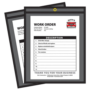 Shop Ticket Holders, Stitched, One Side Clear, 8-1/2 X 11, 25/Bx, 45911