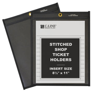 Shop Ticket Holders, Stitched, One Side Clear, 8-1/2 X 11, 25/Bx, 45911
