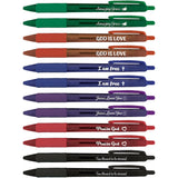 Christian Inspirational 6 Designs Translucent 12 Pen Set 46005