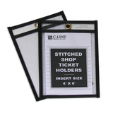 Shop Ticket Holders, Stitched, Both Sides Clear, 4 X 6, 25/Bx, 46046