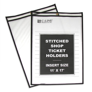 Shop Ticket Holders, Stitched, Both Sides Clear, 11 X 17, 25/Bx, 46117