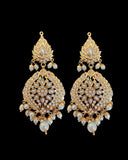 DJET99 Megha jadau earrings tika set in pearl ( READY TO SHIP )