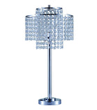 26 Silver Glam Two Tier Chandelier USB Table Lamp
