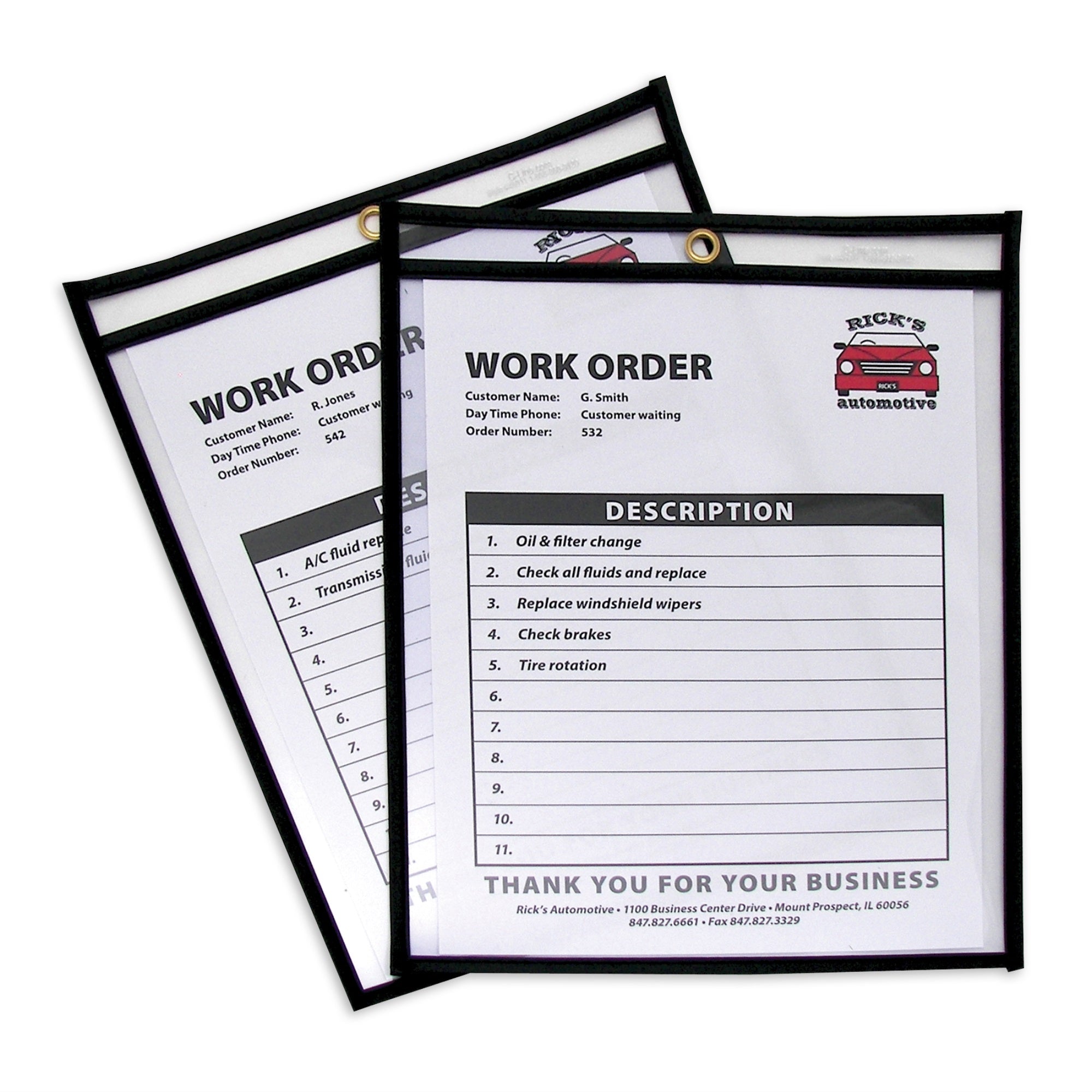 Shop Ticket Holders, Stitched, Both Sides Clear, 8 1/2 X 11, 25/Bx, 46911