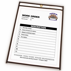 Shop Ticket Holders, Stitched, Both Sides Clear, 8 1/2 X 11, 25/Bx, 46911