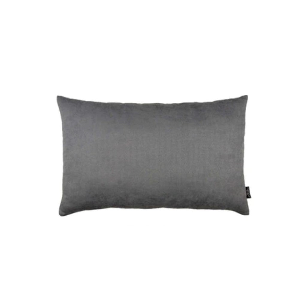Set Of Two 12 X 20 gray Zippered Polyester Lumbar Pillow cover