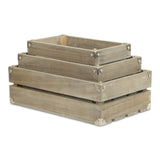 Rustic Farmstead Studded Rectangular Wood Crate Set
