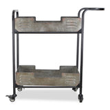 Evadne Metal Tray Bar Cart | Locking Wheels
