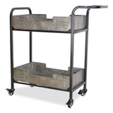 Evadne Metal Tray Bar Cart | Locking Wheels