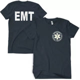 Emt T-Shirt Navy 2-Sided White Imprint - Large