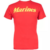 Marines TShirt Red Yellow Imprint Large