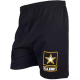 Mens Black Running Short Army Star Medium