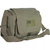 Retro Departure Shoulder Bag With Usa Emblem - Olive Drab