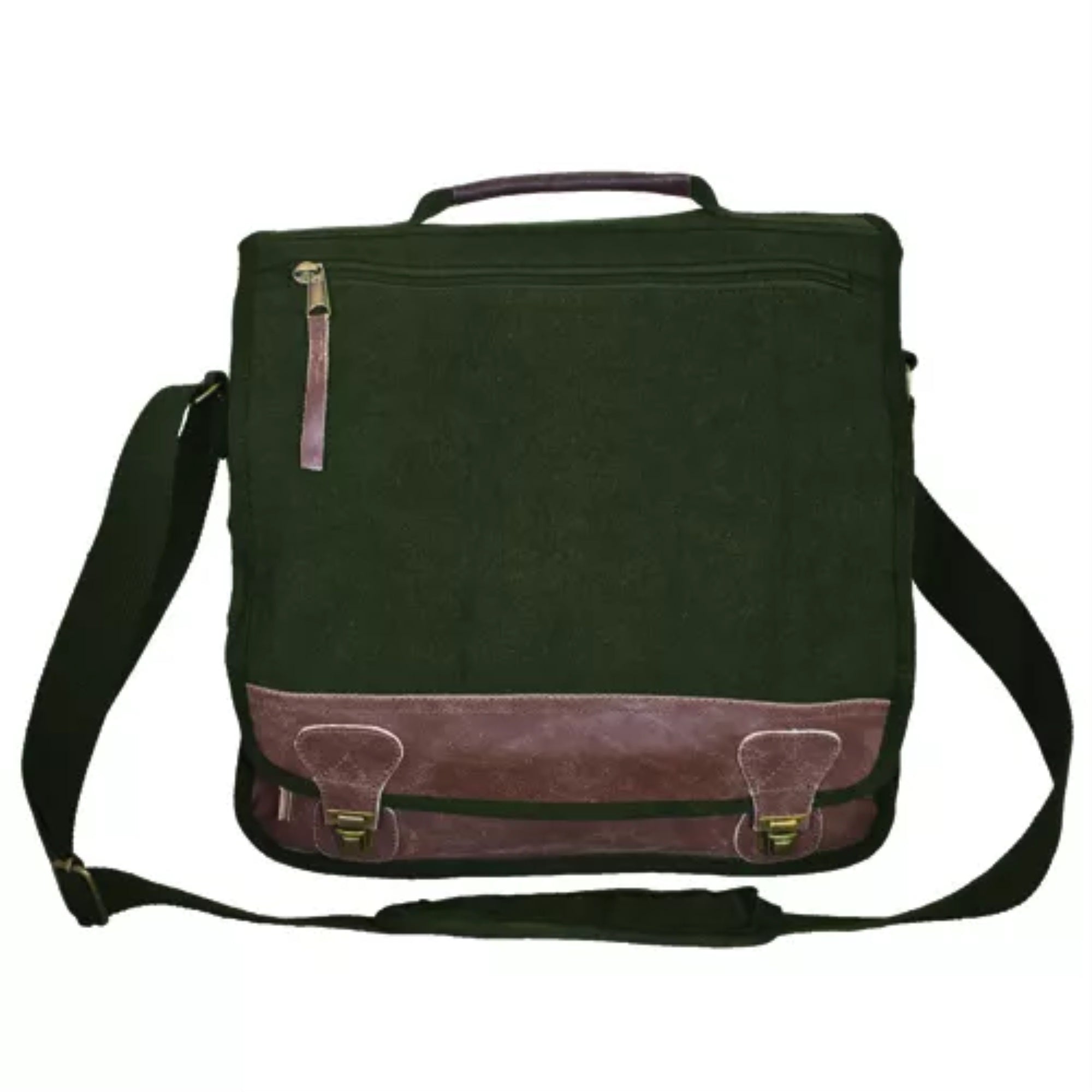 'Classic'' Euro-Style Messenger Bag - Olive Drab