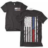 Vintage Blue & Red Line Men'S T-Shirt Black - Xl